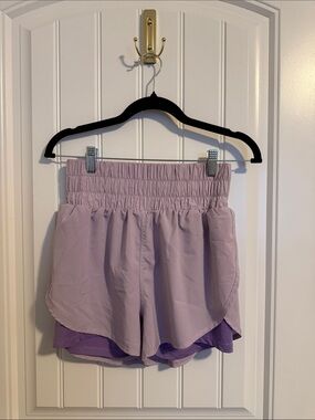 Vitality (Formerly Balance Athletica) High-Waist Athletic Shorts Size S Lavender